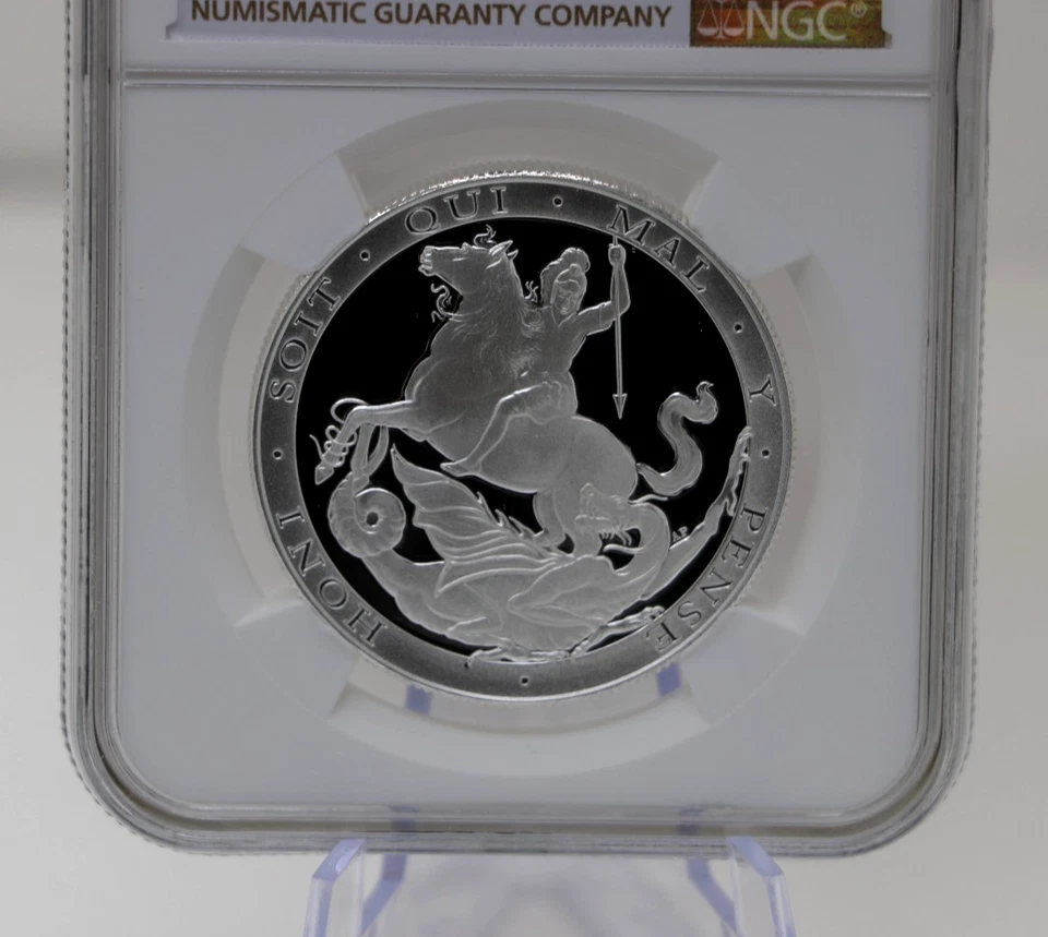 UK 5 Sovereign SOV Silver Proof Coin - NGC PF70 Ultra Cameo .999 Silver 2019 - Image 3 of 4