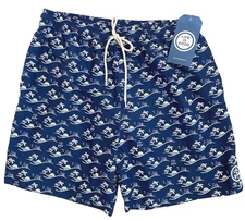 LIFE is GOOD Small Men's Navy BLUE Palm Trees Sun Tropical SWIM TRUNKS New NWT S