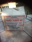 Vintage Anchor Hocking White Sandwich Punch Bowl Set - Comp In Orig Box - MINT