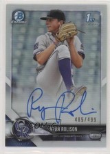 2018 Bowman Draft Chrome Pick Refractor 485/499 Ryan Rolison #CDA-RR Auto vu6