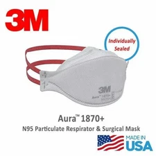 3M Aura 1870+ 20 Protective Face Masks NIOSH Approved N95 Particulate Respirator