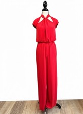 BCBGMaxazria Jumpsuit Red Sleeveless Hidden Pockets Size XS NWT  248 