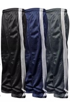 Mens Silky winter Jog Bottoms Stripe Joggers Gym Sports Tracksuit Pants Trousers