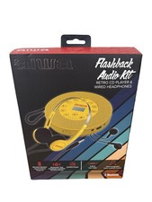 AIWA Flashback Audio Kit Retro CD Player Wired Headphones YELLOW - NEW  SEALED