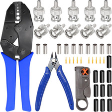 Coaxial Cable Tool Kit BNC Crimp tool with 10PCS BNC Male Crimp Connector,Coaxia