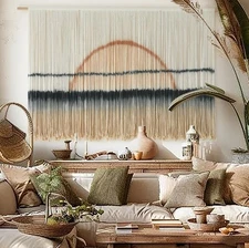 Jakalin Macrame Wall Hanging Large Sunset Dip Dye Boho Tapestry Handmade Woven