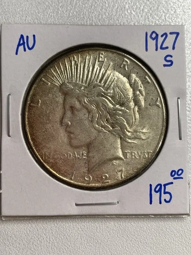 1927-S Silver Peace Dollar  AU