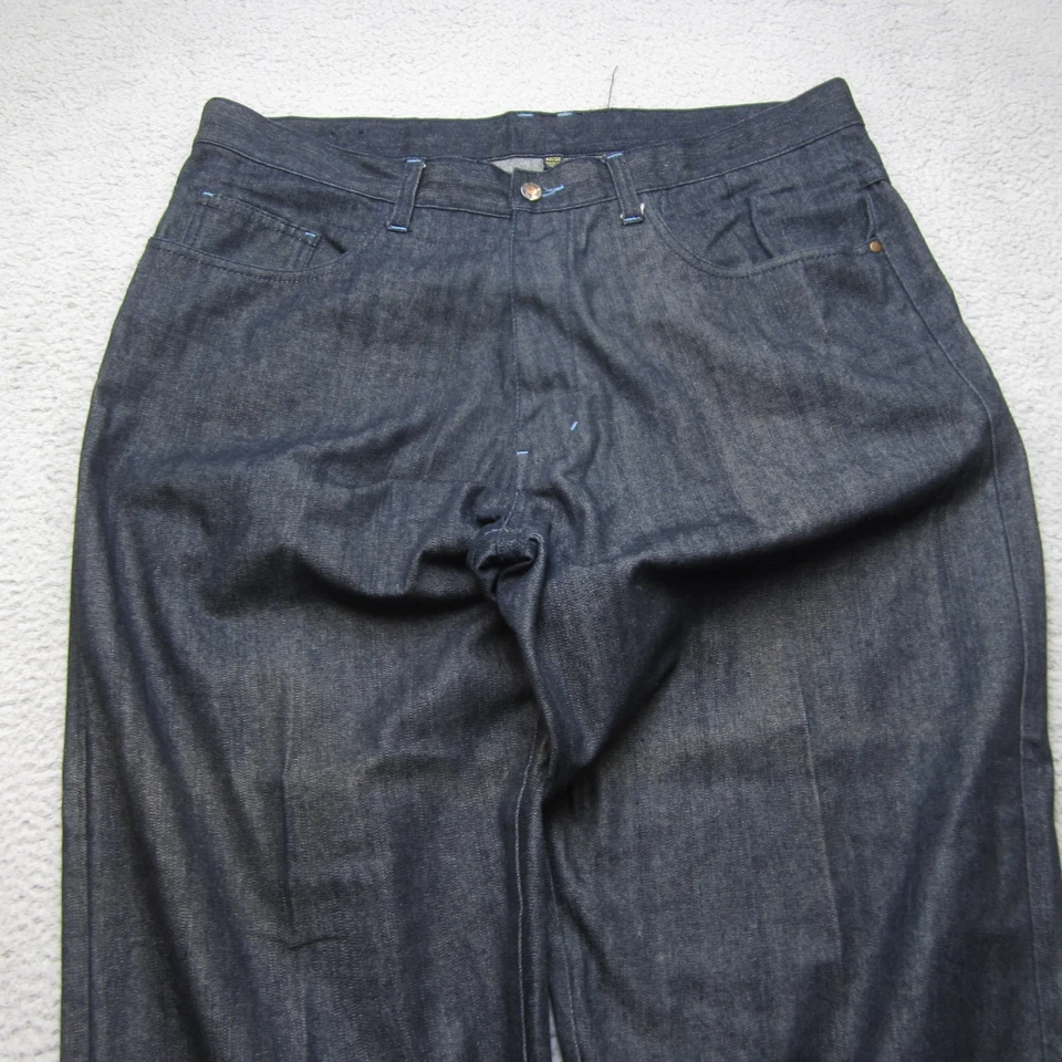 Pantalones de mezclilla Karl Kani para hombre 42x32 holgados pierna ancha holgados ropa de calle bordados Foto 3 de 4
