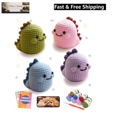 Crochet Kit for Beginners   DIY Dinosaur Crochet Craft Project, Easy Handmade...