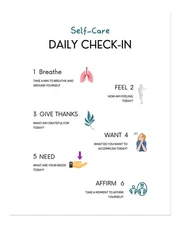 Self-Care Daily Check-In Motivational Poster Wall Art Premium Quality