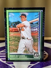 2025 DONRUSS OPTIC BASEBALL BLACK PANDORA PRIZM EDDIE MATHEWS