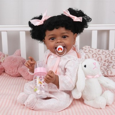 KSBD Realistic Reborn Baby Doll Black Girl  18 Inch African American Newborn ...
