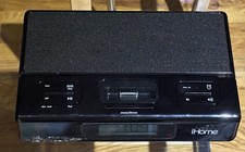 iHome Portable Speaker Alarm Clock System for iPhone,Ipod Model iP27BR Tested