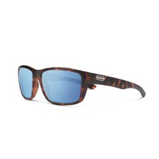 SUNCLOUD Mayor Sunglasses Matte Tortoise Frame w/ Aqua Mirror Polarized Lens