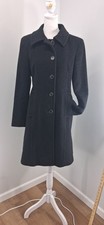 Anne Klein Lambswool Cashmere Pea Coat Size 6P Minimal Quiet Luxury Long
