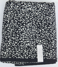 RACHEL ZOE 100 Cotton BATH TOWEL 30"X56" BLACK/WHITE LEOPARD NEW AUTHENTIC