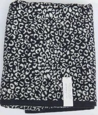 RACHEL ZOE  100% Cotton BATH TOWEL 30"X56" BLACK/WHITE LEOPARD NEW AUTHENTIC