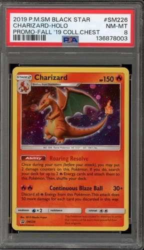 Pokemon Charizard Fall '19 Collector Chest Black Star Holo Promo SM226 PSA 8