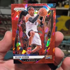 Panini 2024-25 Prizm Allen Iverson 76ers Legends Red Ice Prizm #291