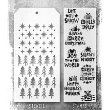 Tim Holtz Stamps Stencil HOLIDAY WHATNOTS THMM188 Mixed Media