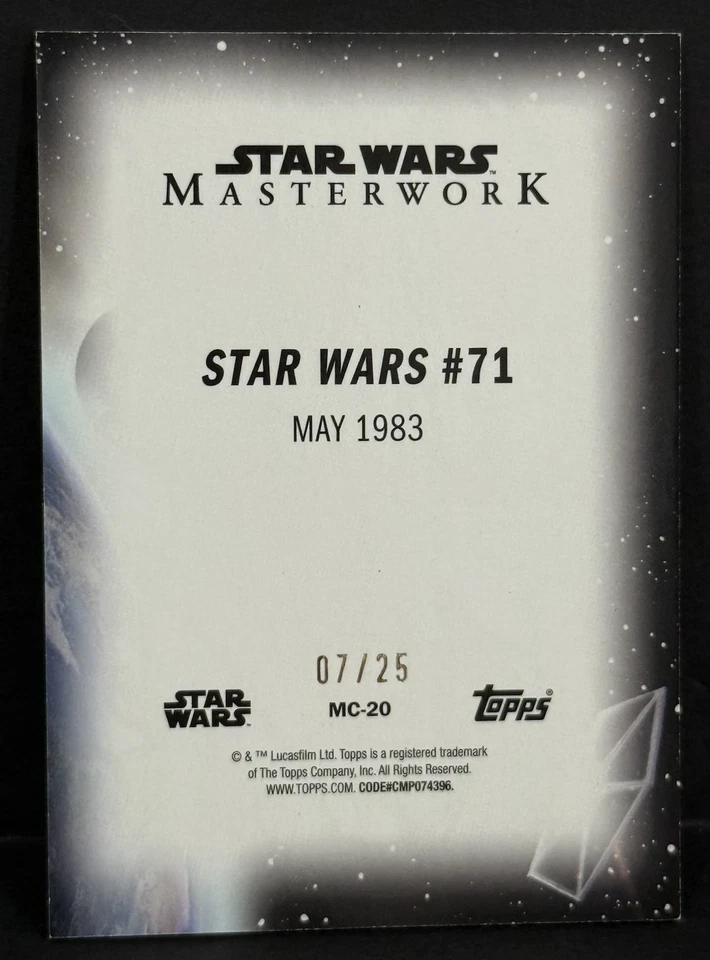 2024 Masterwork Star Wars #MC-20 Star Wars #71 May 1983 Comic Cover Canvas /25 - Image 4 of 4