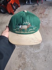 Vtg 90s John Deere K-Products Hat Cap SnapBack Trucker ELK Bull Embroidery USA