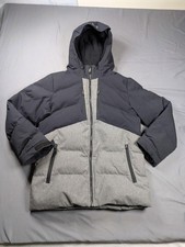 Under Armour Storm Jacket Boys Med Gray Black Puffer Hooded ColdGear Insulated