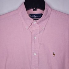 Ralph Lauren Dress Shirt Mens 16.5 Pink Pony Cotton