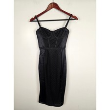 VS Archives Victoria's Secret Monogram Black Lace Bustier Corset Dress XS Party