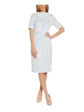 ADRIANNA PAPELL Womens Light Blue Envelope Neck Back Slit Lined Dress 2