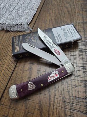 Case XX 2022 Christmas Trapper Sugar Plum Bone Engraved Bolsters