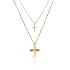 Gold Necklace for Women Dainty Zircon Cross Necklace 14K Dainty Gold Choker Hand