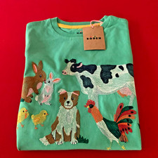 Mini Boden Adorable Farm Animals Superstitch Shirt. 6 7 Years.