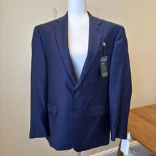 NWT Lauren Ralph Lauren UltraFlex 100% Wool Blazer Suit Separate Navy 40S Coat