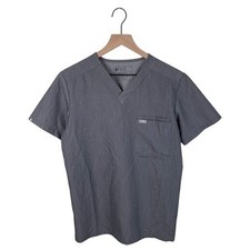 FIGS Men's Leon Three-Pocket Scrub Top Size XS Graphite Grey Medical Scrubs