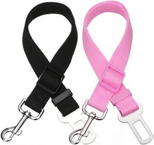 2 Pack Adjustable Pet Car Seat Belt Safety Harness for Dogs Cats Travel