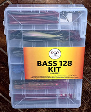 128pc Bass Kit: Worms, Hooks, Sinkers, Beads & Storage #KIT-BASS 128