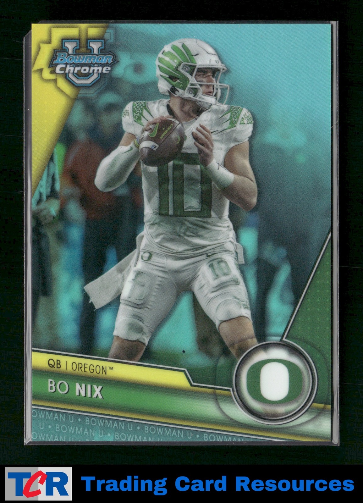 2023 Bowman University Chrome #159 Bo Nix Aqua Refractor #/299