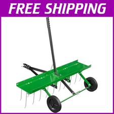 Green Tow-Behind Dethatcher for Lawn Care