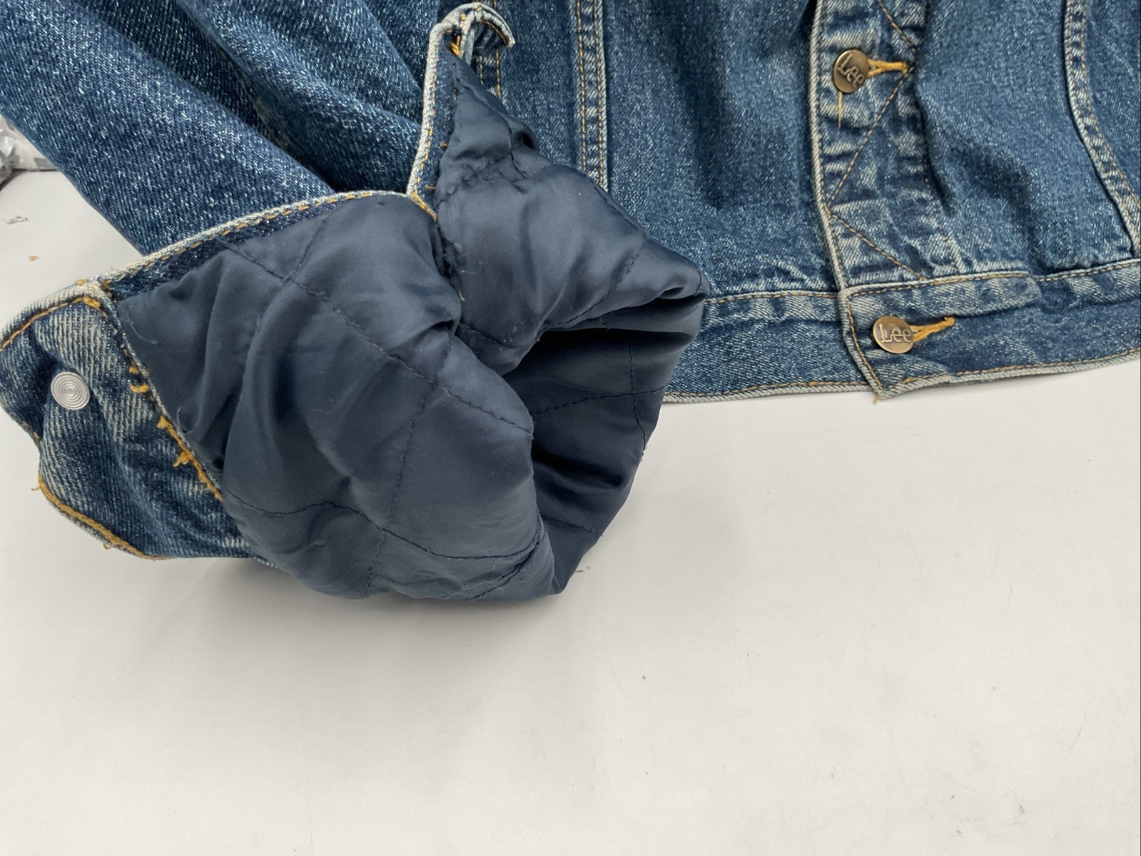 Lee Outerware Lined Denim Work Jacket Leather Col… - image 6