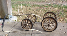 ANTIQUE Doll Baby Buggy  Metal Frame Wheels  & Handle for RESTORING