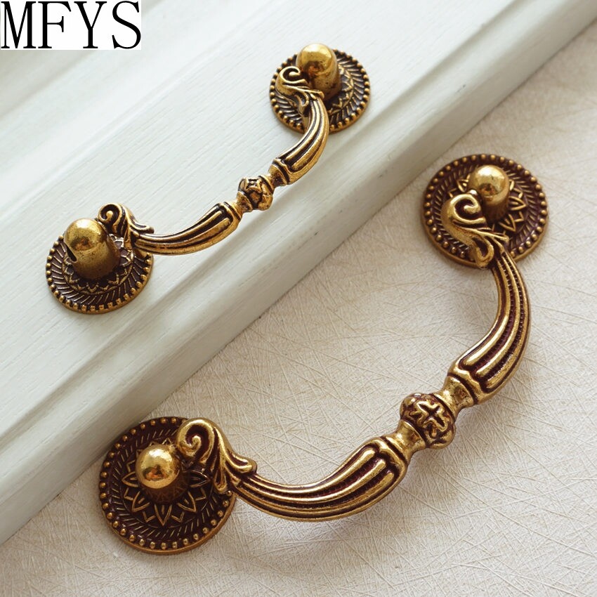 vintage gold knobs for dresser NIZADO 30 Pack Warm Gold Drawer Knob Solid Kitchen Cabinet Hardware,Champagne  Bronze Cabinet Knob Antique Brass Dresser Knob Euro Style Furniture Hardware,Diameter:1-1/5"
