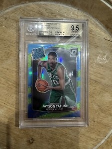 JAYSON TATUM 2017 PANINI DONRUSS OPTIC #198 LIME GREEN PRIZM ROOKIE /175 BGS 9.5