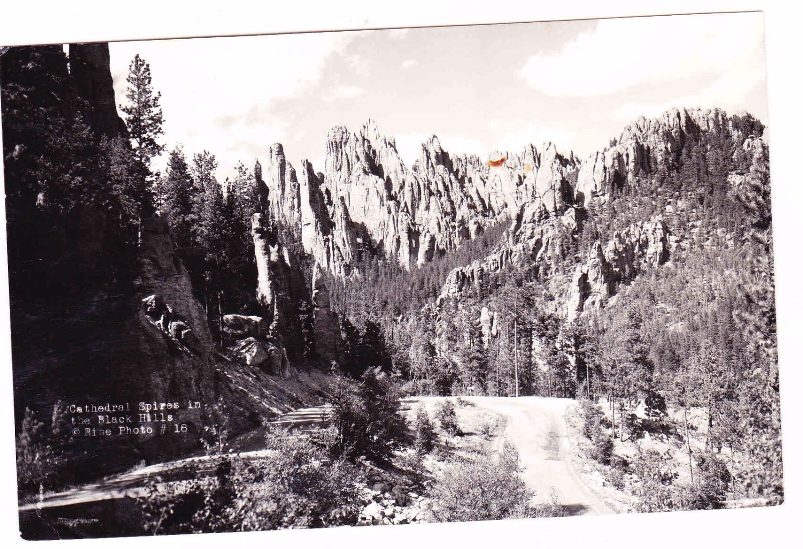 CATHEDRAL SPIRES IN THE BLACK HILLS---POSTCARD