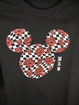 Disney Collection by Neff Men's XL Mickey Mouse Floral Roses MZS Black T-Shirt