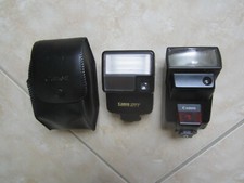 Lot of 2 CANON Shoe Mount Flash Units W/CASE - SPEEDLITE 277T  300EZ - PARTS 