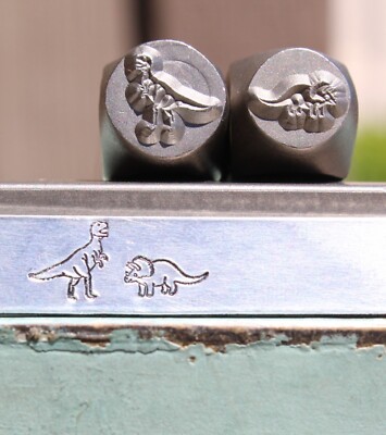 SUPPLY GUY 8mm Dinosaur Metal Punch Design 2 Stamp Set SGCH-117532