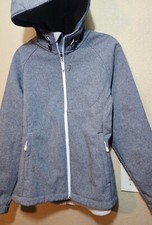 Women Kirkland Heather Gray Hooded Soft Shell Jacket Ski Winter Lightweight Xl