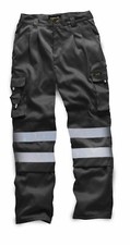 Mens Hi Vis Viz Plain & 2 Tone Polycotton Safety Work Trousers EN471 CLASS 1