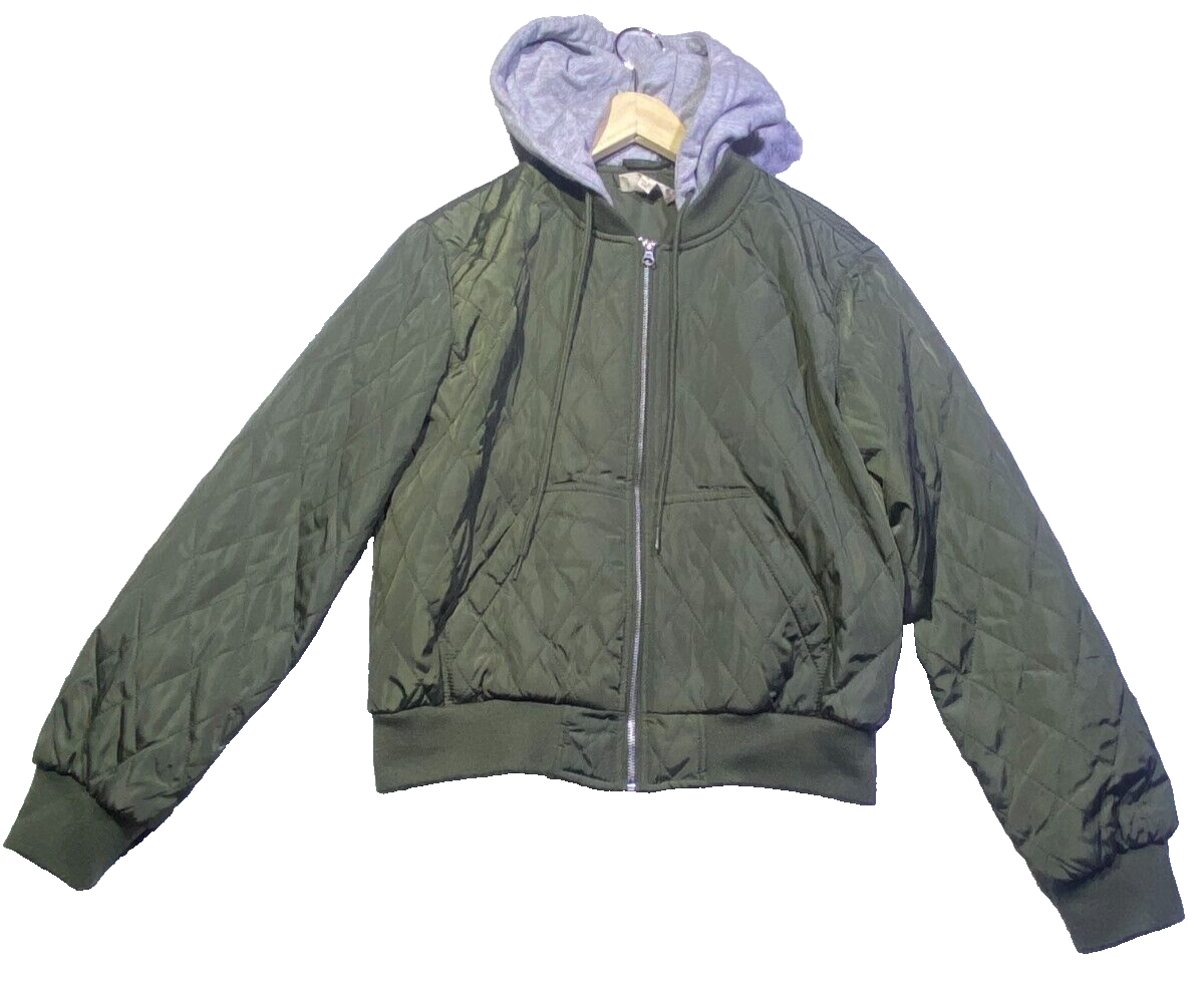 Pink Republic Women's Size Medium Olive Green Hooded Jacket Coat